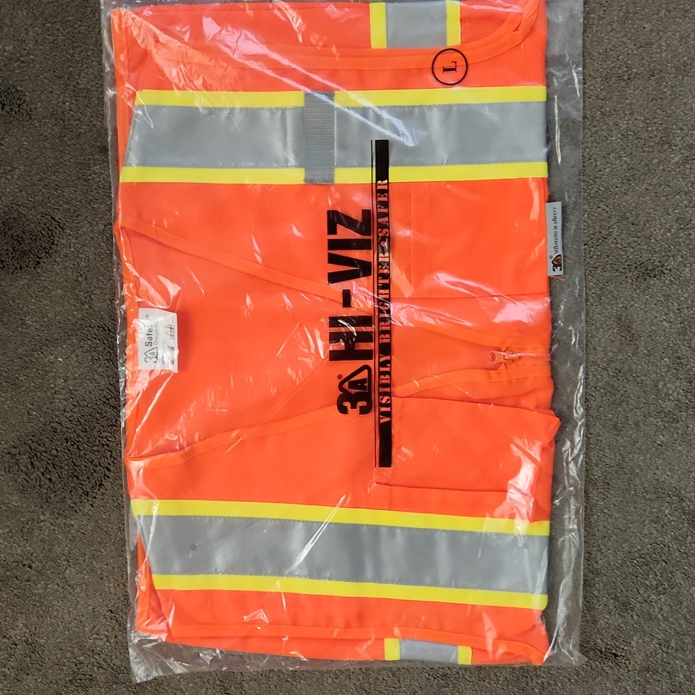 Safety Vest Real NWOT 3A Safety Group Inc  Florescent Or Coachella/Costume